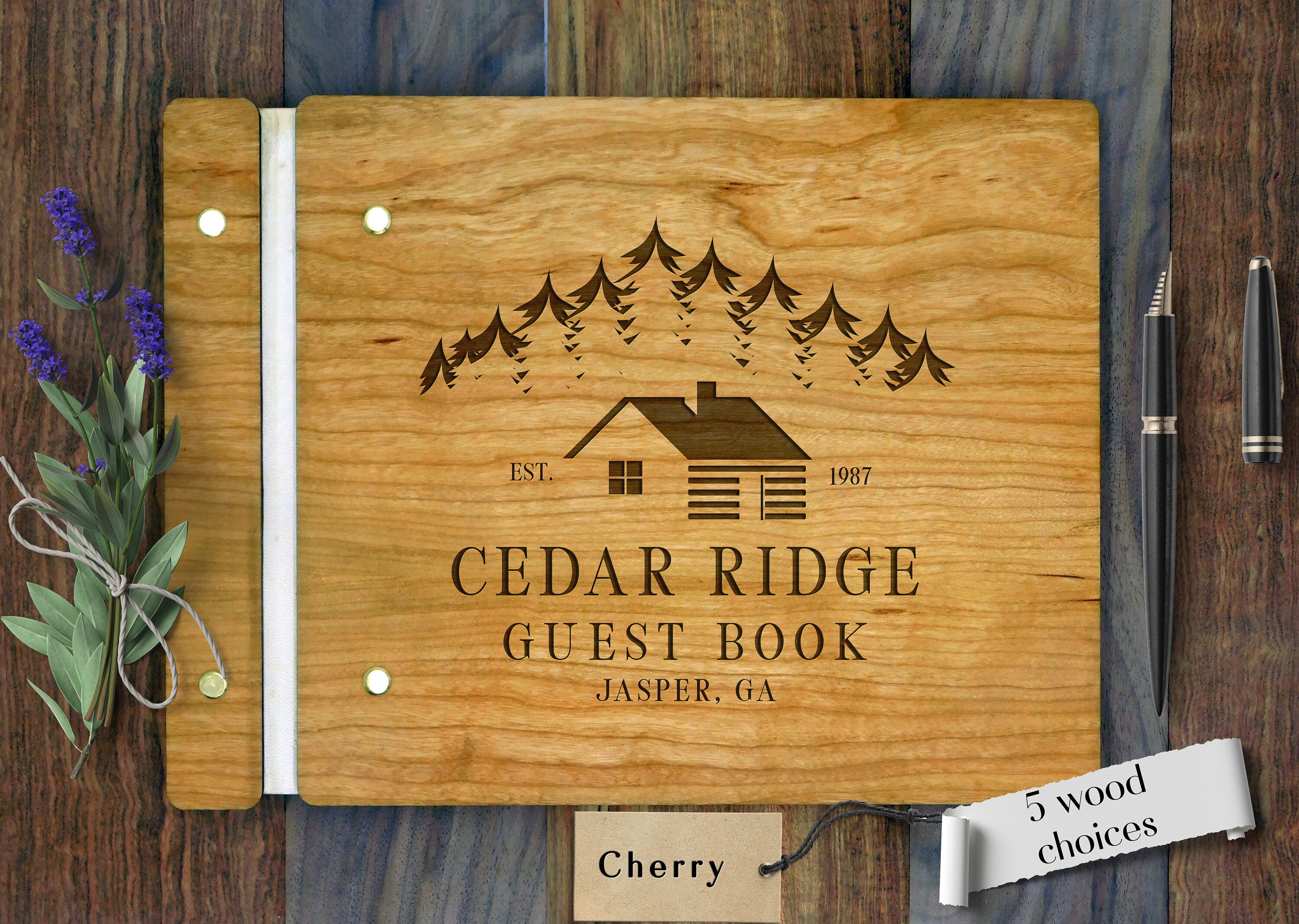 Personalized Guest Book for Cabin Mountain Lodge Guest Book Etsy