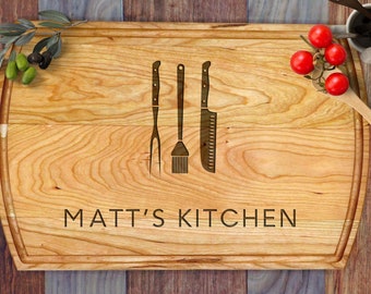 Custom Cutting Board Kitchen Gift for Him. Engraved Cutting Board Gift for Chef or Cook, Personalized Cutting Board Engraved Gift for Dad