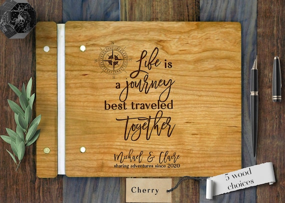 Life is a Journey Best Traveled Together, Couple Adventure Book, Custom  Bucket List Engraved Personalized Wedding Gift, Adventure Journal 