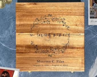 In Loving Memory - Custom Acacia Wood Memorial Memory Box - Personalized Engraved Keepsake