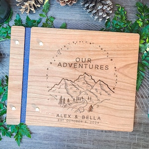 Our Adventure Book - Custom Anniversary Gift - Engraved Couples Memory Album -  Personalized Adventure Notebook - Travel Journal