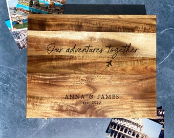 Custom Keepsake Box, Acacia Wood Memory Box, Our Adventure Box, Honeymoon Memory Box, Gift for Couples, Travel Memory Box, Engraved Gift Box