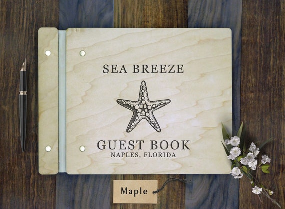 Personalized Beach House Guest Book, Vacation Home Guest Book