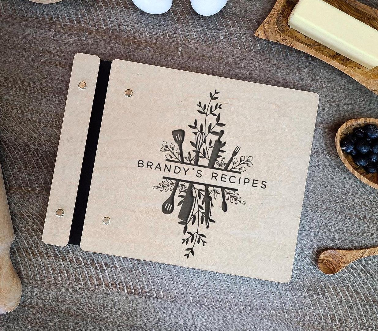 Personalized Wooden Recipe Book: Engraved Family Keepsake Cookbook - Etsy