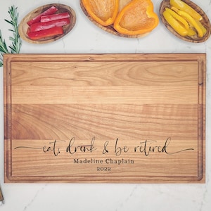 Personalized Cutting Board For Retirement. Retirement Gift for Him. Retirement Gift for Her. Custom Cutting Board, Custom Retirement Gift