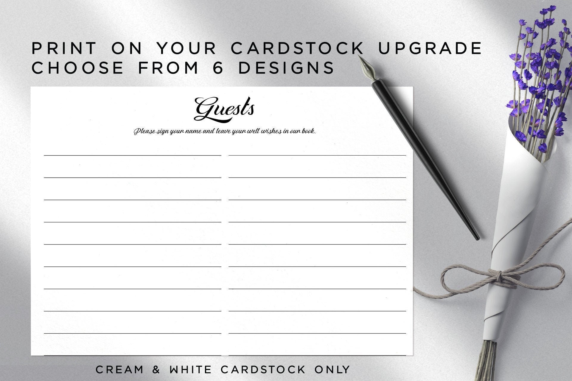 Print on your card stock option etsy