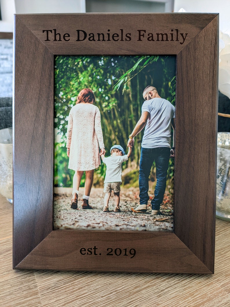 Custom Personalized Photo Frame, Custom Engraved Wood Picture Frame, Custom Wedding Frame, Newlywed Gift, Custom Baby Gift image 6