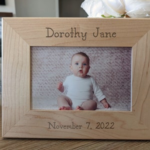 Custom Personalized Photo Frame, Custom Engraved Wood Picture Frame, Custom Wedding Frame, Newlywed Gift, Custom Baby Gift image 5