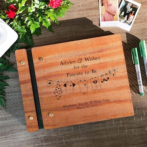 Meilleurs voeux pour les futurs parents - livre d'or personnalisé pour baby shower - album photo personnalisé de scrapbooking - invité baby girl boy shower