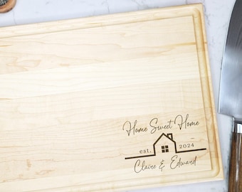 Home Sweet Home - Personalized Cutting Board - Realtor Closing Gift - First House