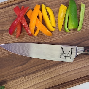 Personalized Chef Knife. Custom Dad Gift. Boyfriend Gift. Custom Engraved Stainless Steel Blade Chef Knife.  Gift for Chef. Monogram.