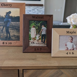 Custom Personalized Photo Frame, Custom Engraved Wood Picture Frame, Custom Wedding Frame, Newlywed Gift, Custom Baby Gift image 7