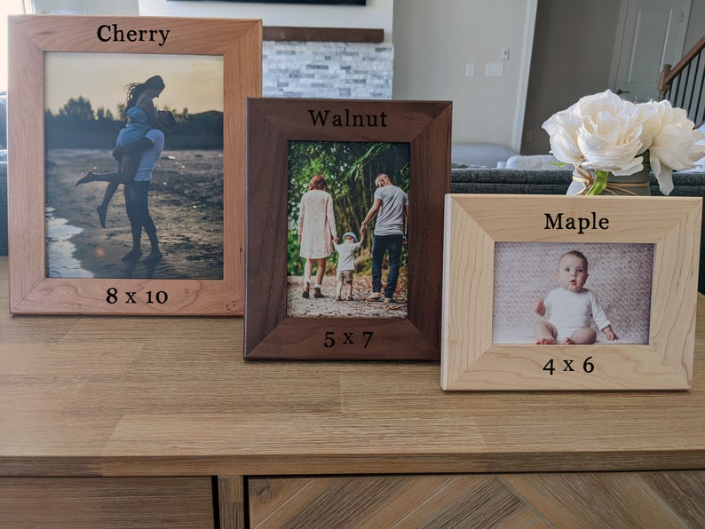 Custom Personalized Photo Frame, Custom Engraved Wood Picture Frame, Custom Wedding Frame, Newlywed Gift, Custom Baby Gift image 7