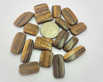 Natural, Tiger Eye Lot, Loose Tiger Eye Lot, Fancy Shape Tiger Eye Lot, Tiger Eye Gemstone, Healing Tiger Eye, Pendant Use Stone, 17 Piece,