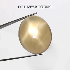 Gray Moonstone Cabochon: Oval Gemstone Pendant (32x27x11MM, 62.20 Carat)