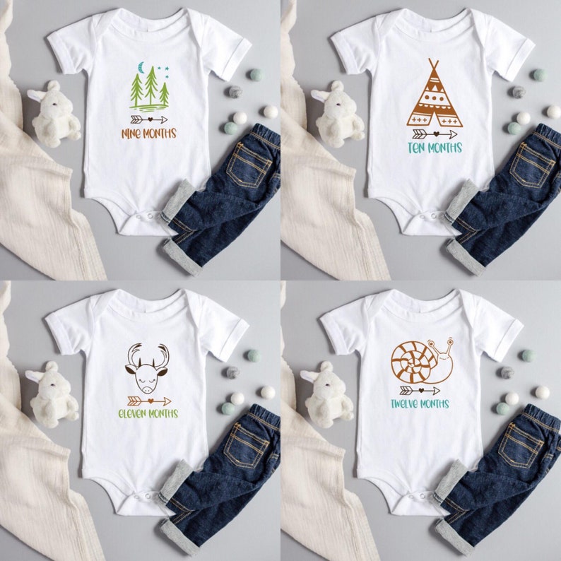 baby boy milestone onesies