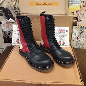 Dr Martens 9844 Union Jack Colours, Vintage 90&#39;s, 12 Hole Made in England Size 4