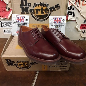 Solovair Dr Martens, Vintage 80's, Oxblood, Made in England, Mens Leather Shoes, 4 Hole / Various Sizes