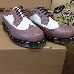 Dr Martens Pink and White Brogue Made in England size 6 UK/ US ladies 8