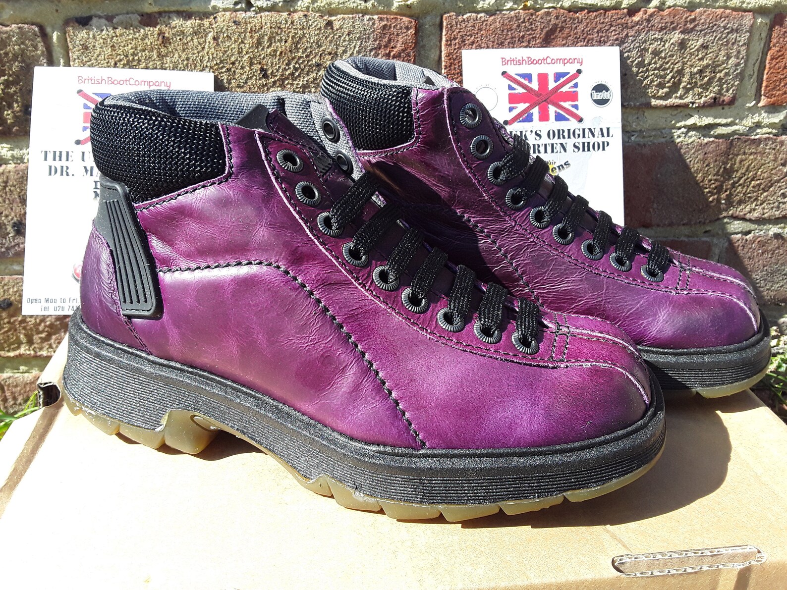 Dr Martens Purple Wet Look Leather Ankle Boots Size 4 Made in Etsy UK