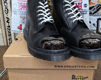 Dr Martens 2a42 Black Waxy Exposed Steel Made in England Sizes 7