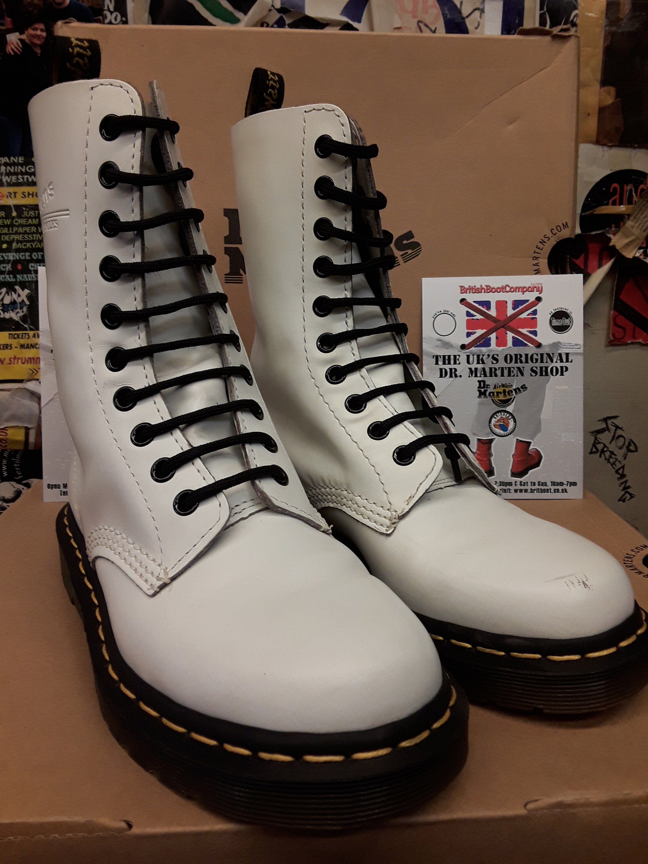Dr Martens 10 Hole White Smooth 1490z Size 4 - Etsy