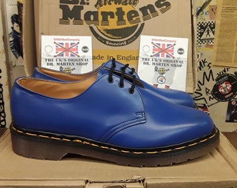 Dr Martens Made in England Electric Blue 1461 Size 8 UK