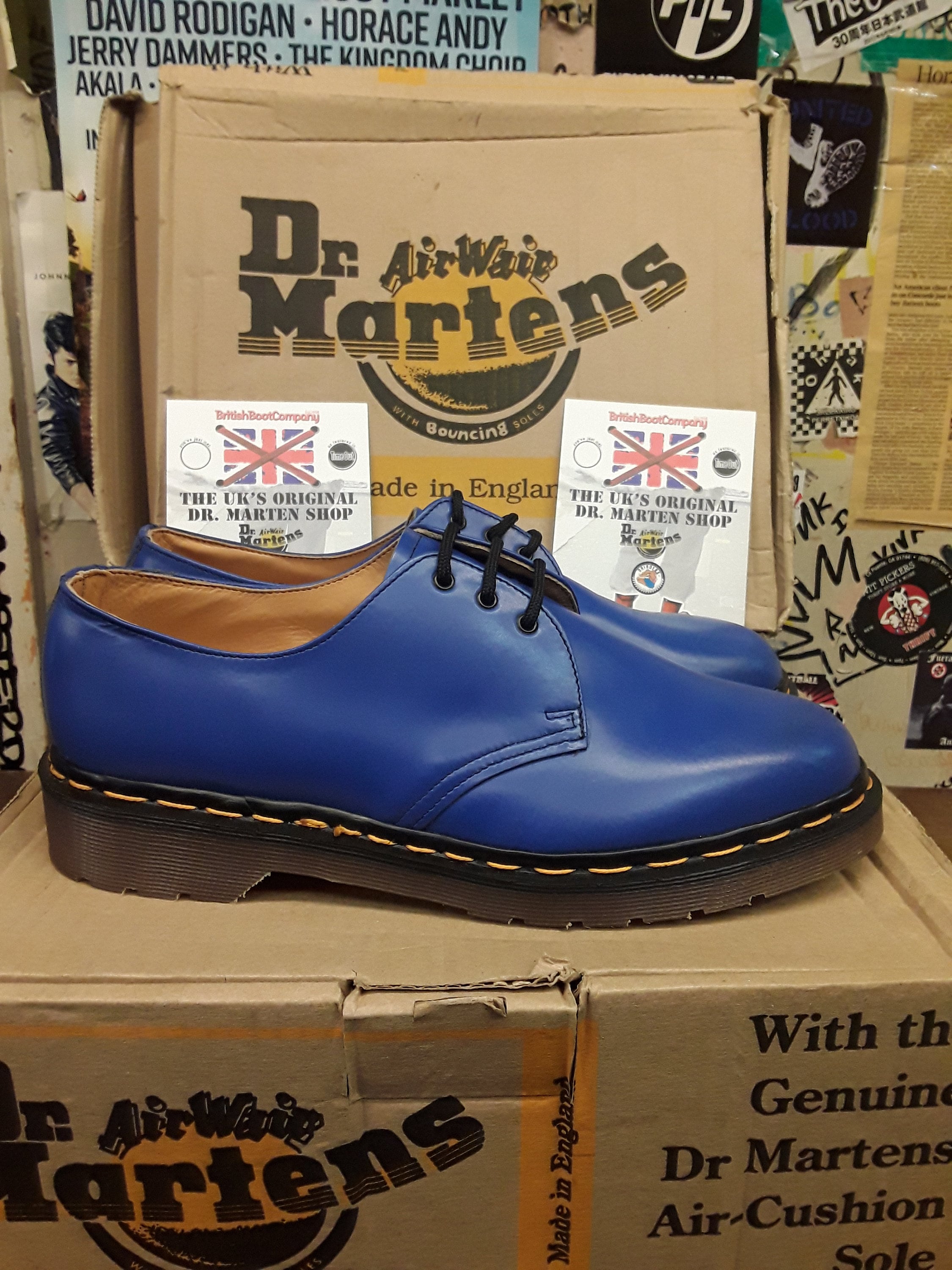 Dr Martens Made in England Electric Blue 1461 Size 8 UK - Etsy