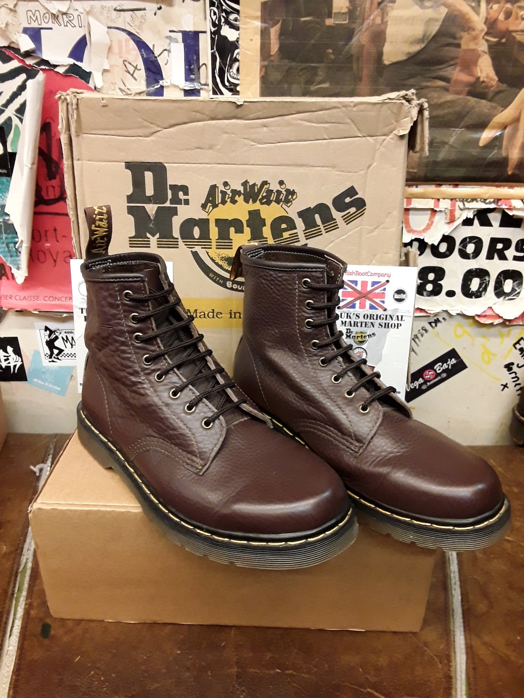 Varen Tegen de wil Champagne Dr Martens 1460 Made in England Bark Grizzly Leather Size 10 - Etsy 日本