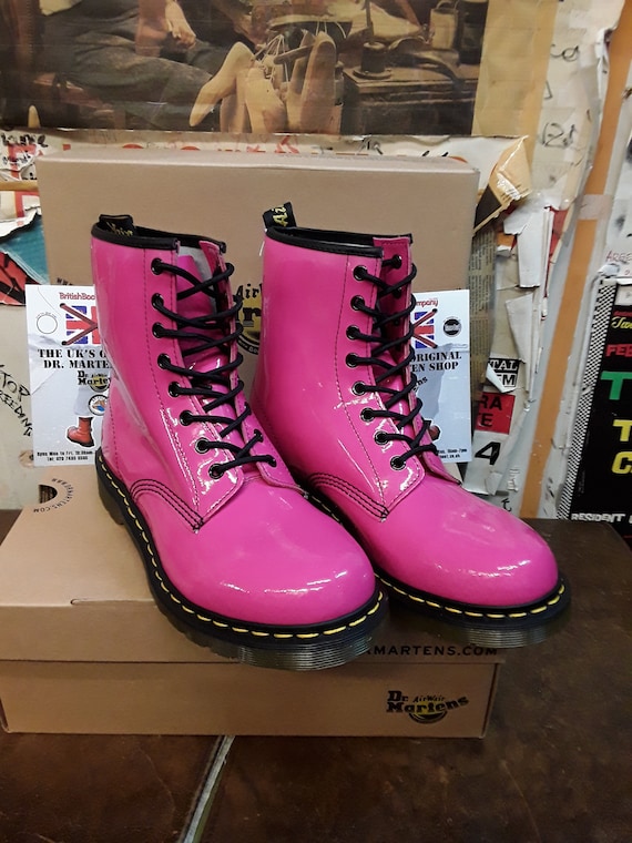 Dr Martens 1460 Patente Rosa Intenso Tamano 8 Etsy Mexico