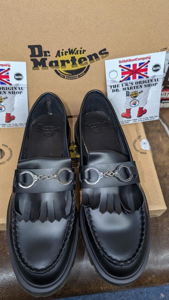 Dr. Martens Black Slip-On Loafers with Silver Accent Dr. Martens ADRIAN TASSEL LOAFERS SILVER 14573020 JAPAN | eBay main image 3
