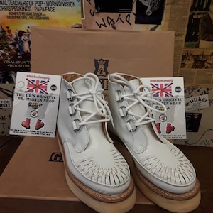 George Cox 11534 White Leather Boot Size 3 Made in England