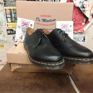 Dr Martens 1461z Black Leather Made in England Size 15
