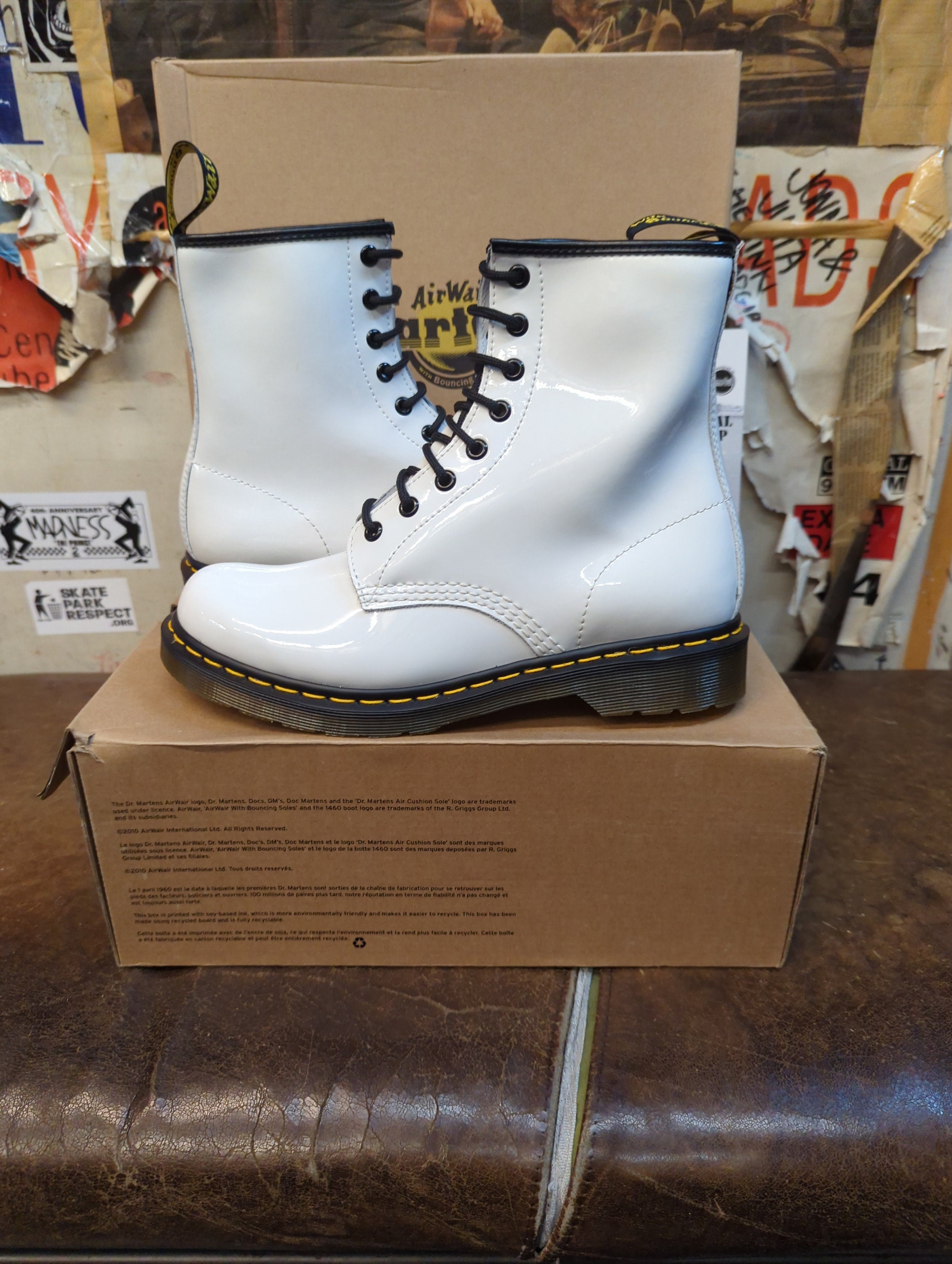 Dr Martens 1460 White Patent 8 Hole Sizes 7 and 8 - Etsy display picture 1