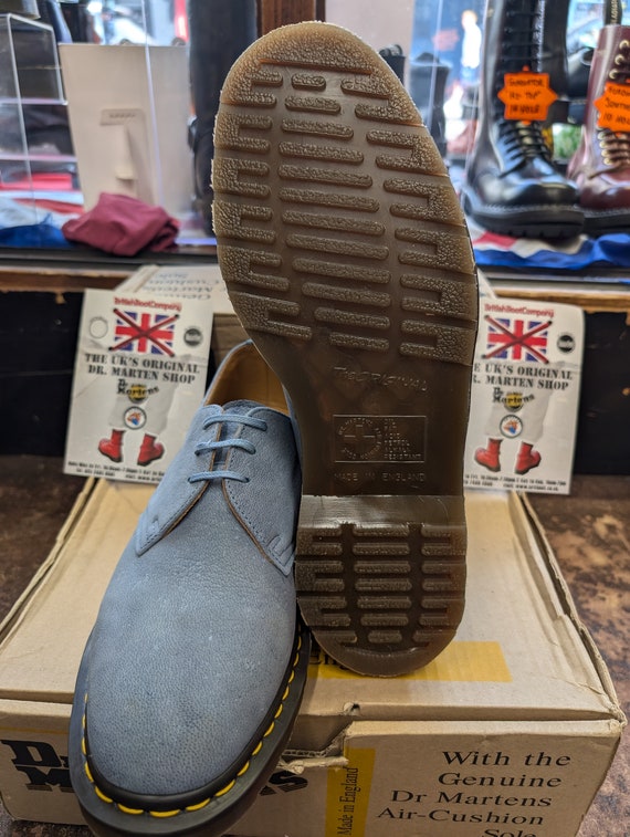 Dr Martens 1461 Light Blue Ostrich Skin Leather Made in  display picture 1
