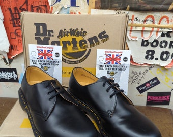 Dr Martens 1461 Vintage England 3 Eye Oxford Black Double Stiches