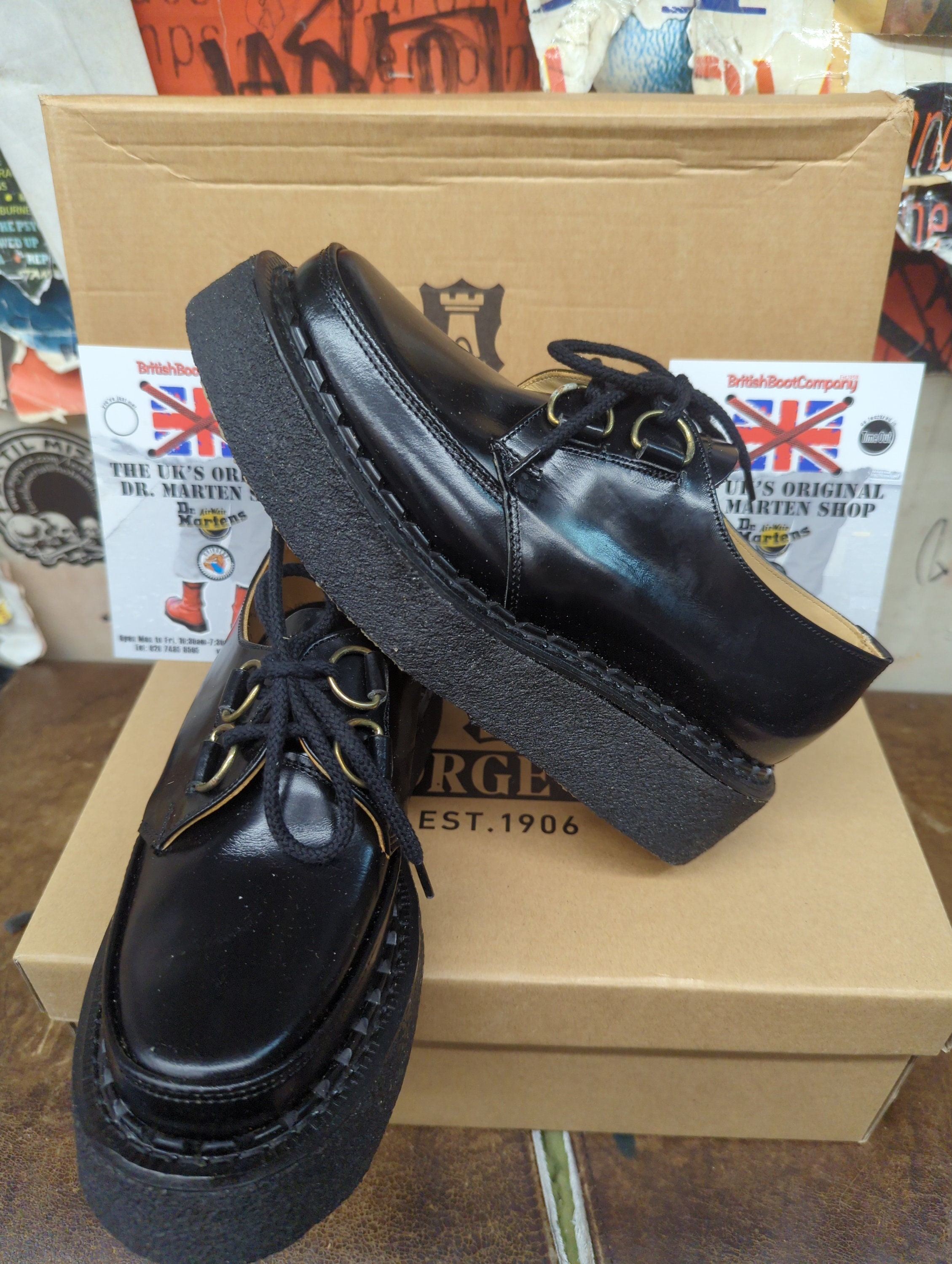 BAPE x GEORGE COX CREEPERS,UK9,ブラックスエード BAPE x GEORGE COX CREEPERS,UK9,ブラックスエード 靴