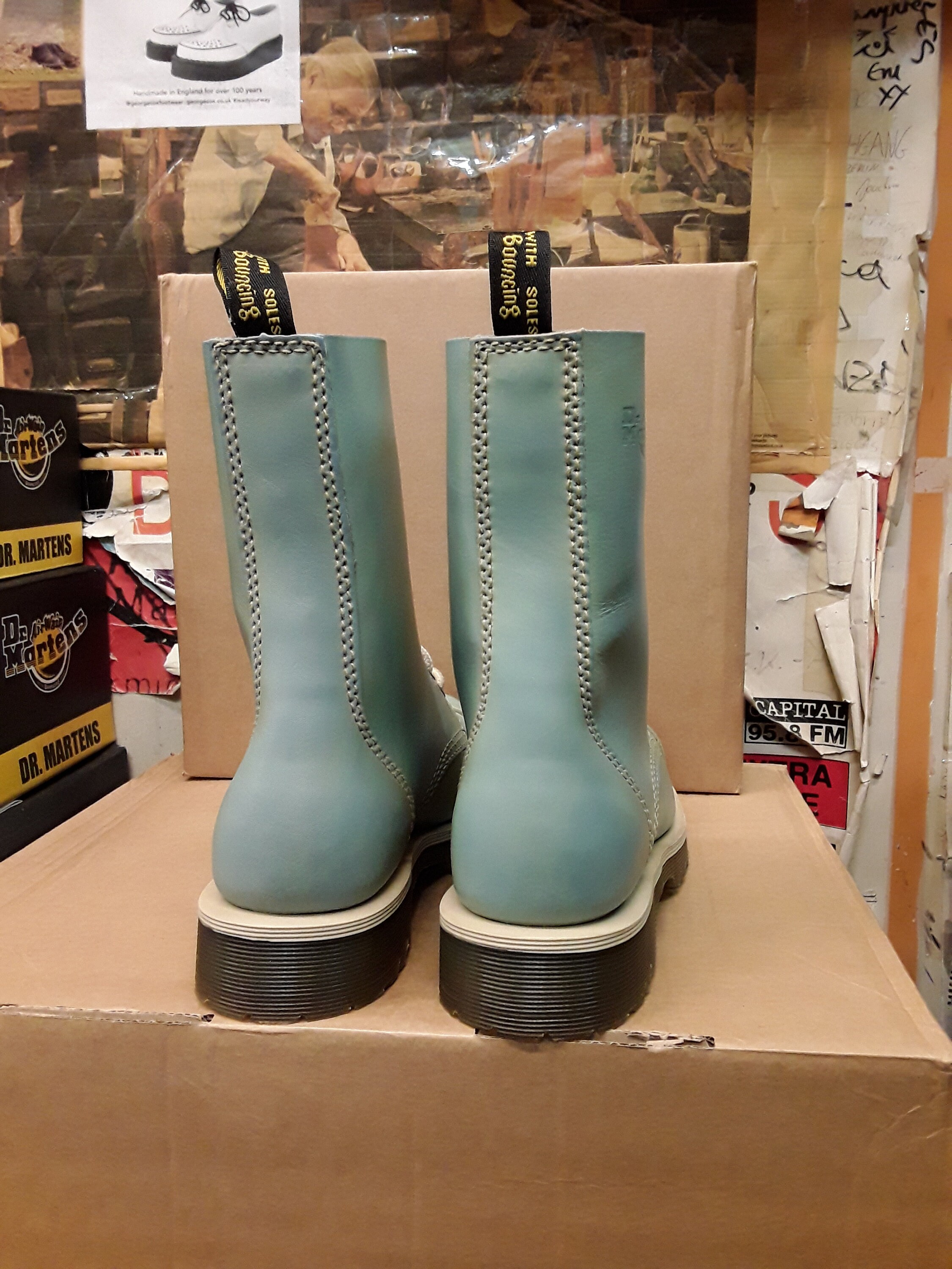 Pale blue cheap doc martens
