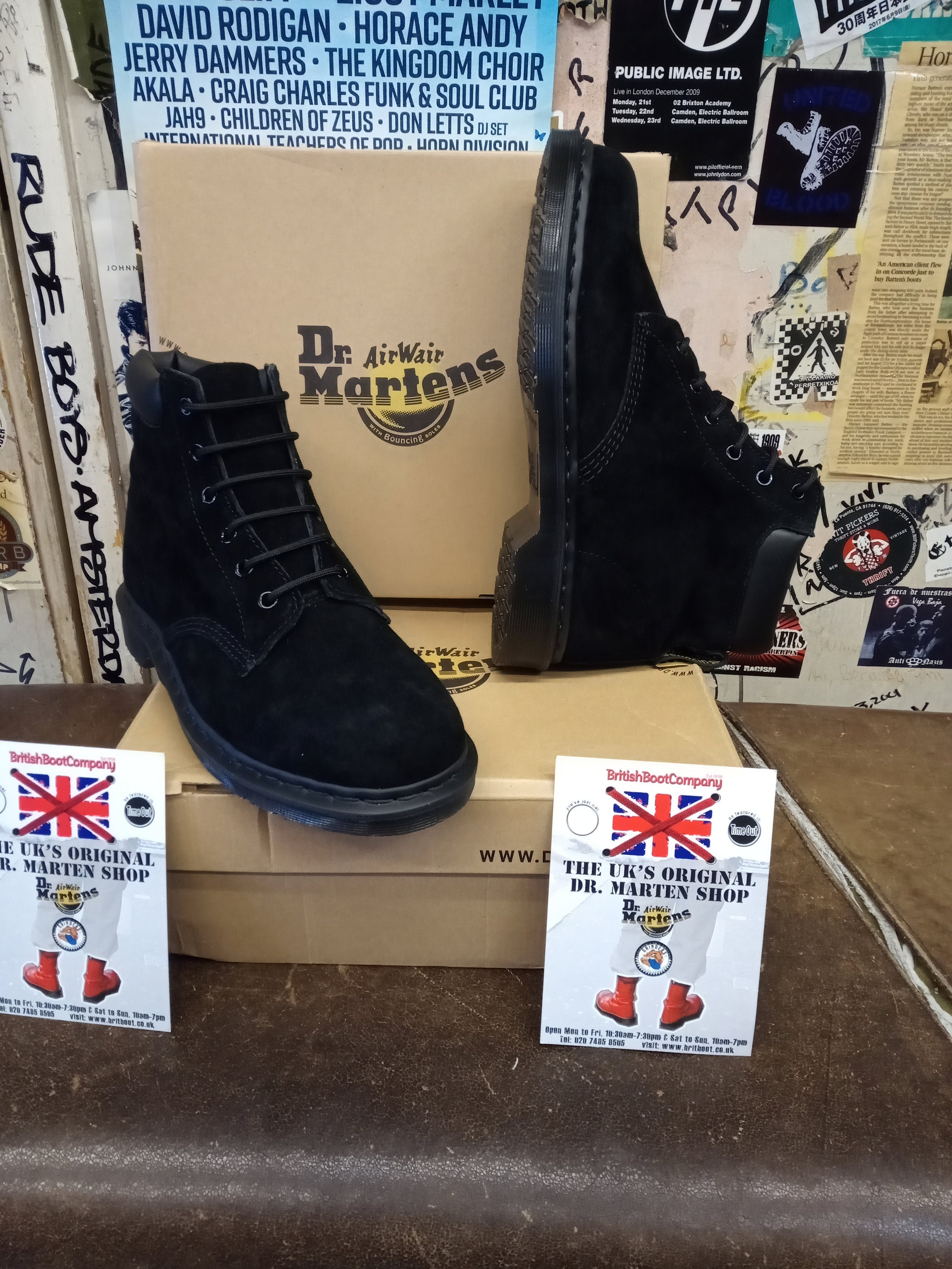 Dr Martens Nubuck Boots Size UK9 Black Boots - Etsy