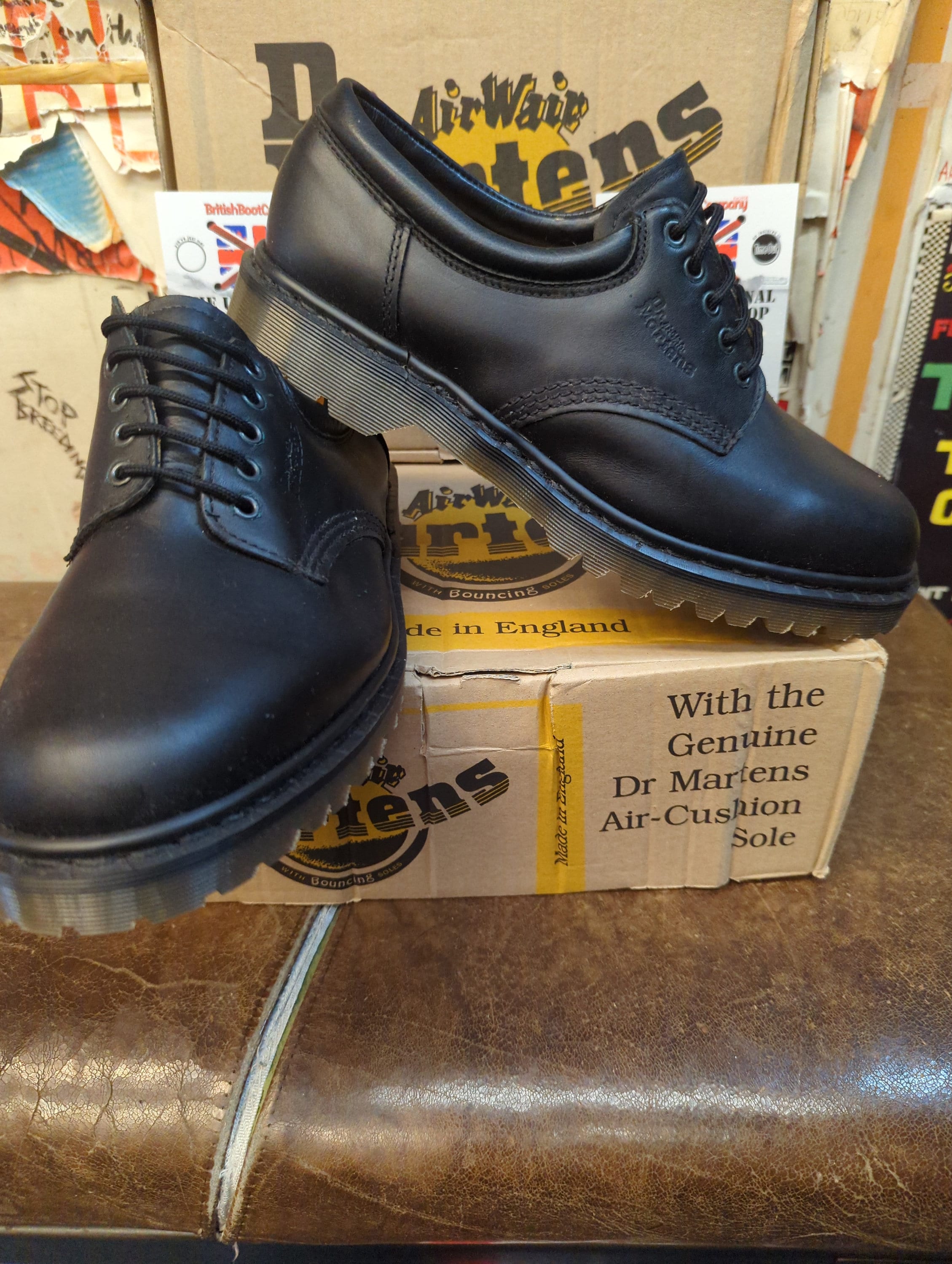 Vintage Dr Martens Shoes Mens 10 Black Leather Derby 8053 Made In England Dr Martens 8053 Black Waxy Made in England Sizes 9 and 12 - Etsy main image 2