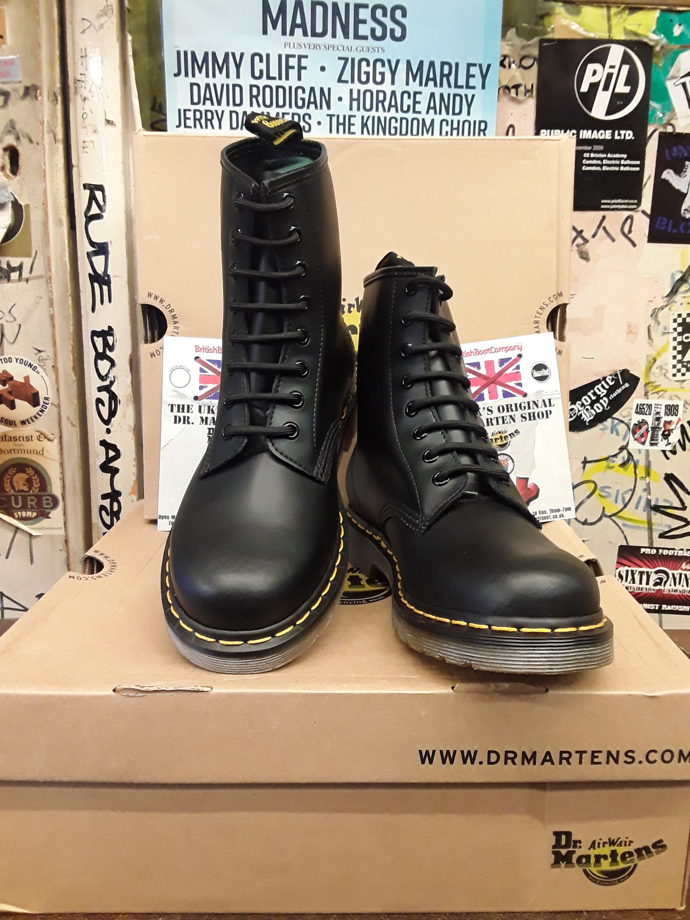 Dr Martens 1460 Crazy Skull Boots, Size UK5-6, Black Ankle
