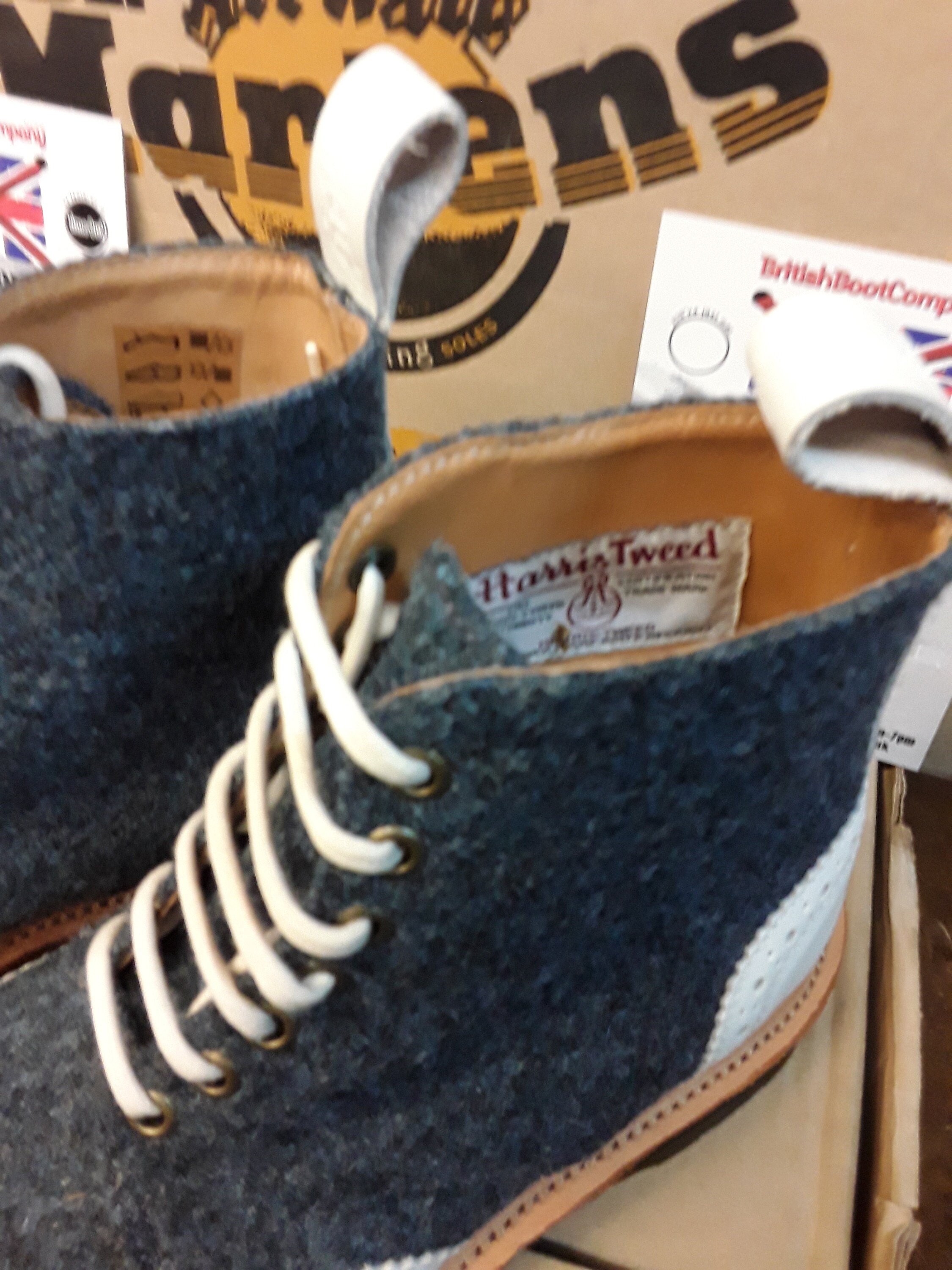 Dr Martens Dorsey 7 Eye Brogue Boot Harris Tweed Made in England