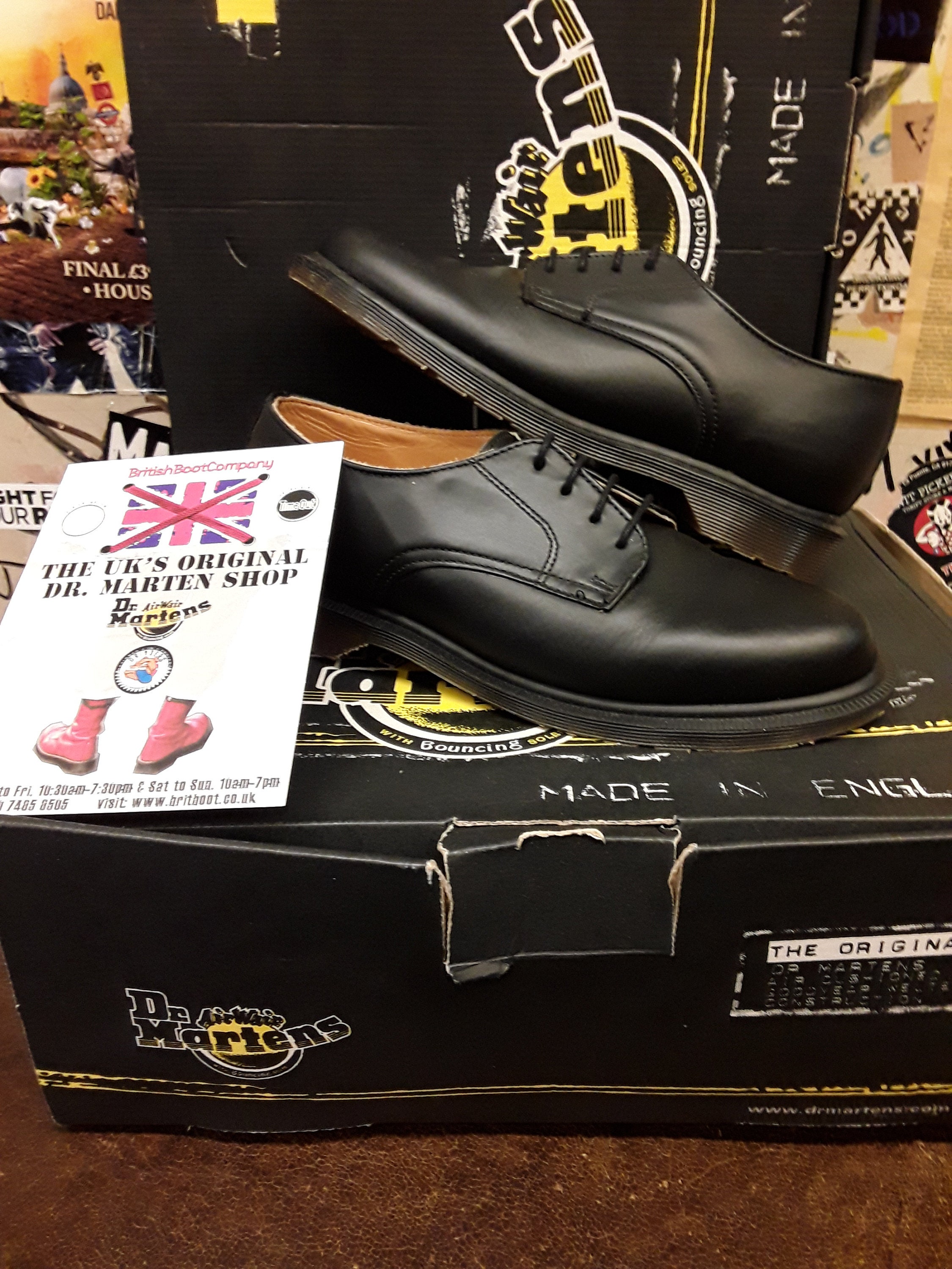 Dr Martens, Made in England, 3514 BLACK Plain Shoe, Size 5