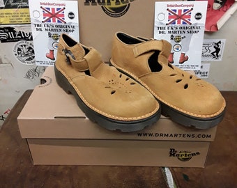Dr Martens Punched Sandal / Size UK4 / Made in England / Mustard  8610