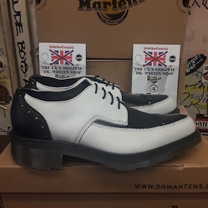Dr Martens Made in England Winkle Pickers Two Tone Black and White Size 8