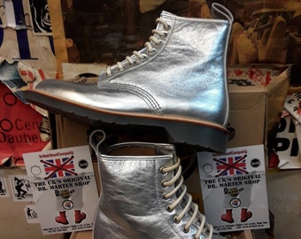 Dr Martens Silver, Szie UK6, Nappa Leather, Made in England