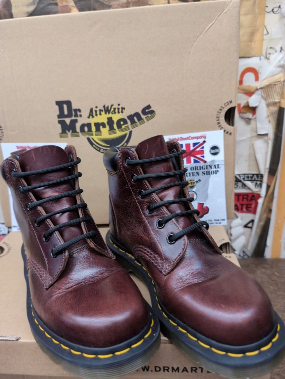 Dr. Martens Burgundy Canvas High-Top Boots with Black Laces Sheridan Women main image 4