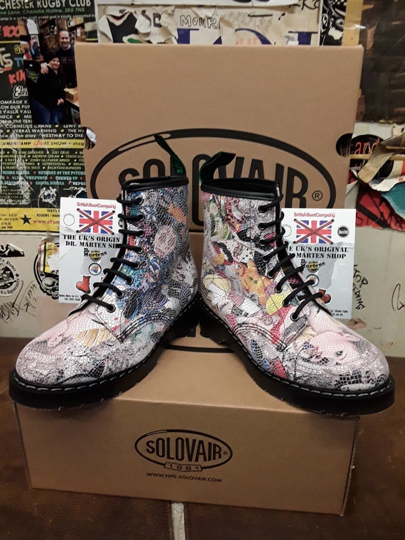 【Nice Age】　SOLOVAIR　8ホール　ENGLAND製 Solovair 8 Hole Mosaic Design 4 Made in England Size 6 - Etsy