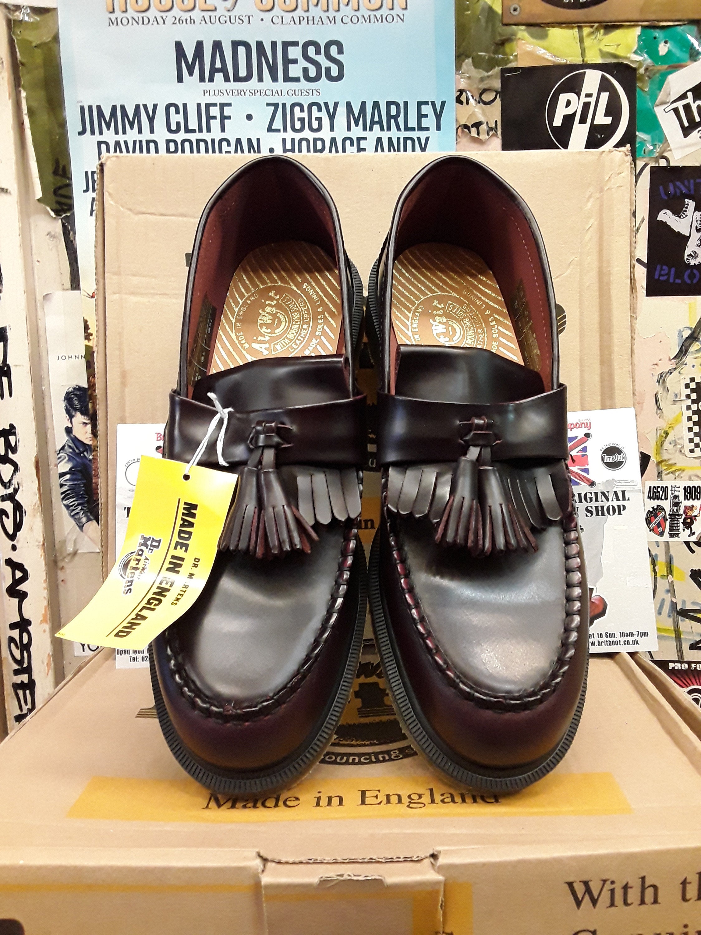 Dr. Martens バーガンディ ローファー 5 UK Dr.Martens（ドクターマーチン） ステューシー × STUSSY PENTON LOAFER