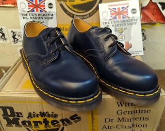 Dr. Martens Navy Blue Leather Three Hole Oxford Shoes Dr Martens 1461 PW Navy Blue Oxford Shoes (UK 3 / Eu 36 / US  main image 2